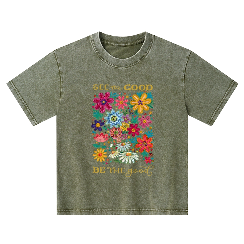 Tokyo-Tiger Flower：See The Good Be The Good Kids Washed T-Shirt