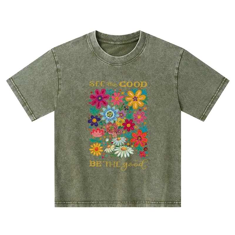 Tokyo-Tiger Flower：See The Good Be The Good Kids Washed T-Shirt