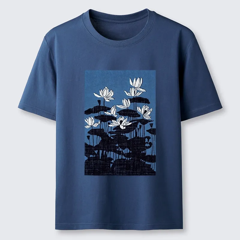 Tokyo-Tiger Blue Lotus Japanese Art Classic T-Shirt