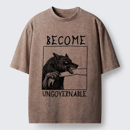 Tokyo-Tiger Meme Wolf Refuse To Be Tamed Forever Washed T-Shirt