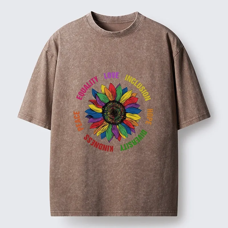 Tokyo-Tiger Pride Sunflower Love And Hope Washed T-Shirt Sale