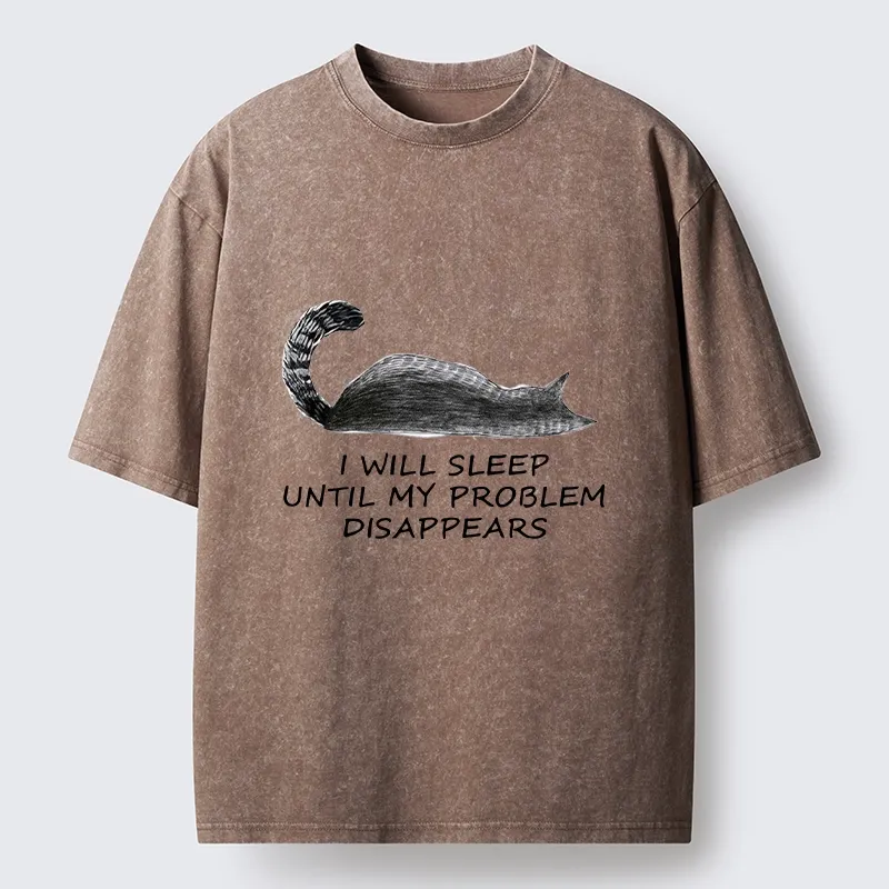 Tokyo-Tiger Meme Cat Nap Till World Fixes Itself Washed T-Shirt