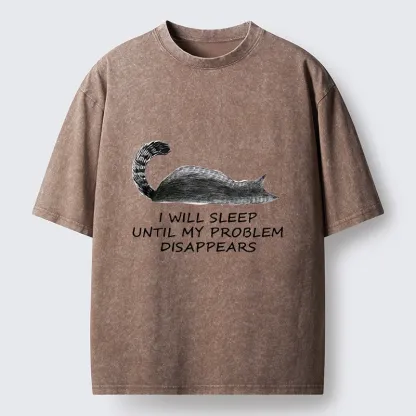 Tokyo-Tiger Meme Cat Nap Till World Fixes Itself Washed T-Shirt