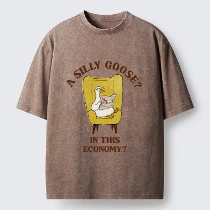 Tokyo-Tiger Meme Goose Surviving The Recession Washed T-Shirt
