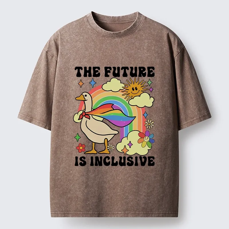 Tokyo-Tiger Rainbow Goose Future Love And Hope Washed T-Shirt