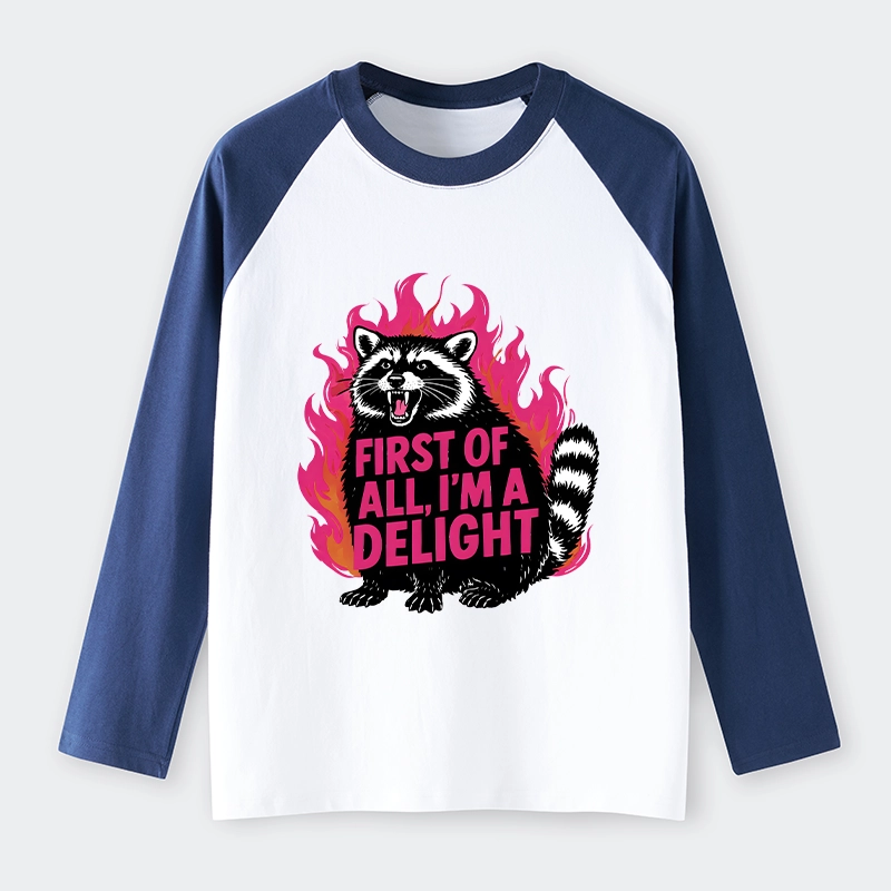 Tokyo-Tiger Angry Raccoon Funny Raglan Long Sleeve T-shirt