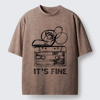 Tokyo-Tiger Cassette Fine Meme Washed T-Shirt