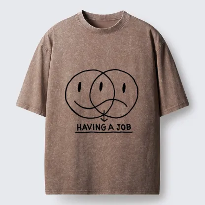 Tokyo-Tiger Having A Job Funny Meme Washed T-Shirt