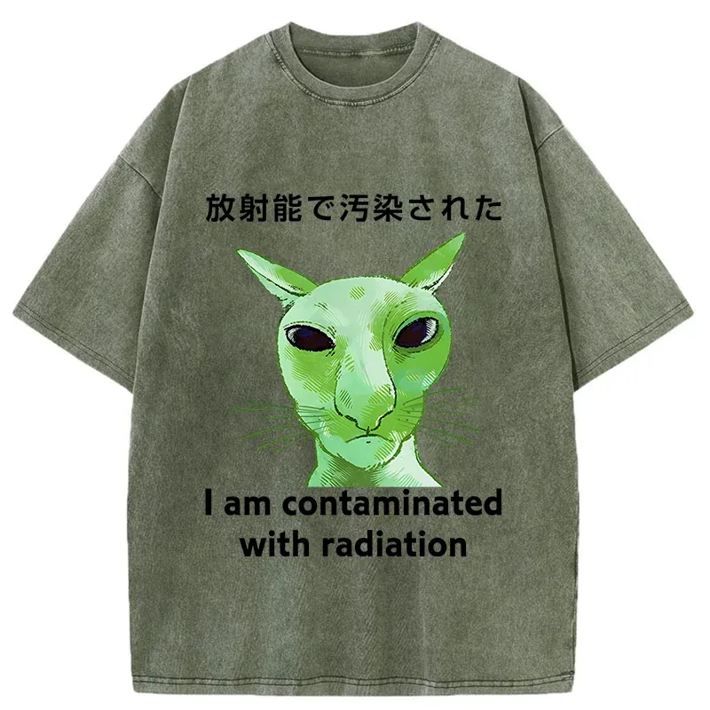 Tokyo-Tiger Radiation-exposed Cat Washed T-Shirt