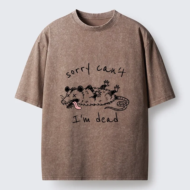 Tokyo-Tiger Opossum Dead Mode Funny Life Washed T-Shirt