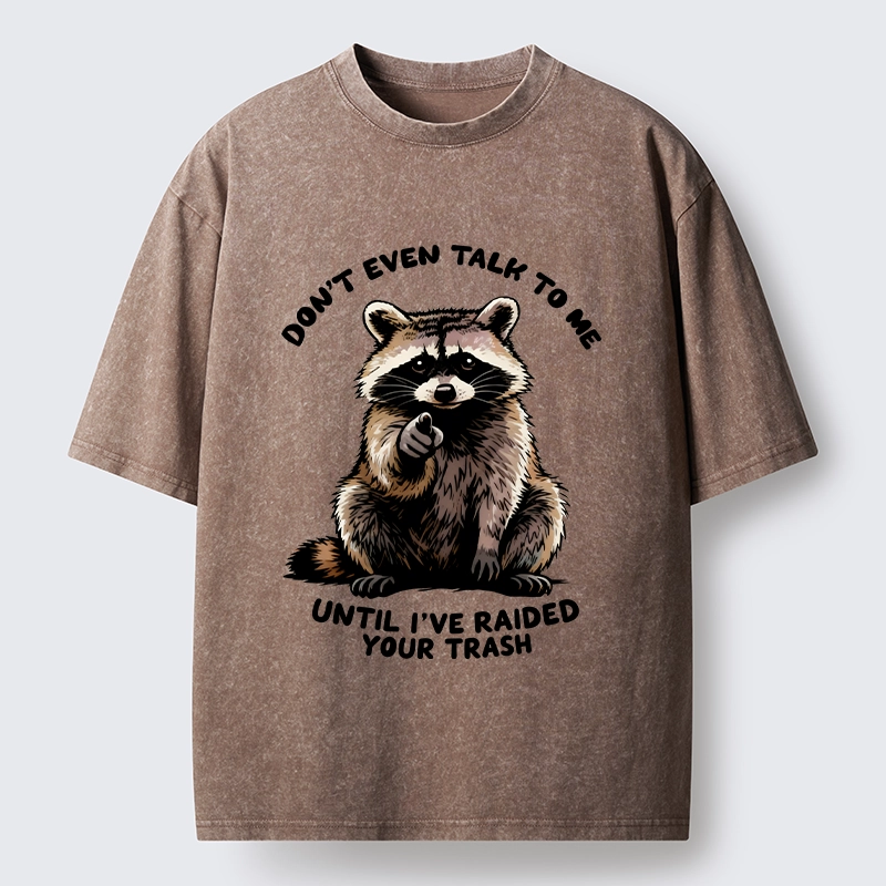 Tokyo-Tiger Don't Talk To Me Raccoon Vibe Washed T-Shirt