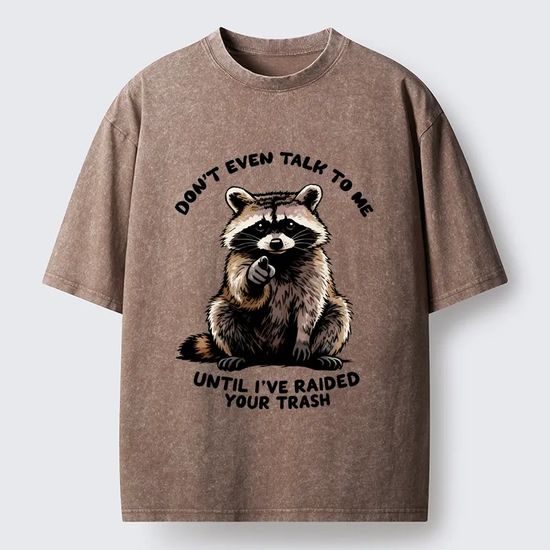 Tokyo-Tiger Don't Talk To Me Raccoon Vibe Washed T-Shirt