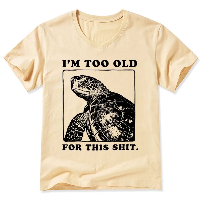 Tokyo-Tiger Turtle I Quit Meme Energy V-Neck Classic T-Shirt
