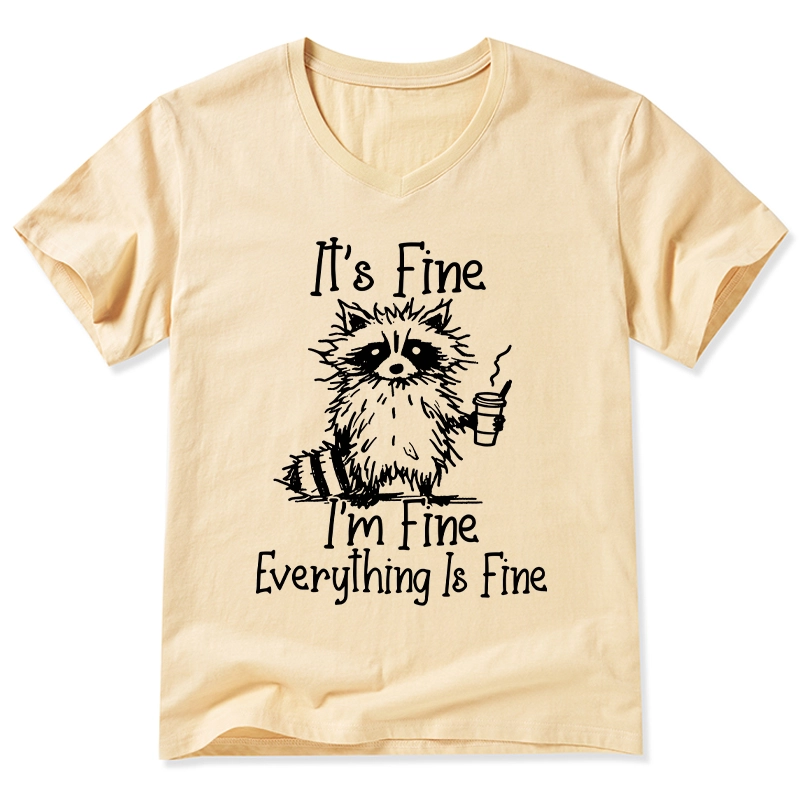 Tokyo-Tiger Raccoon Fine Meme V-Neck Classic T-Shirt