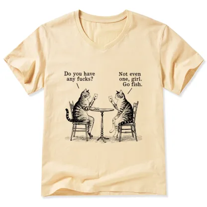 Tokyo-Tiger Cat Poker Night V-Neck Classic T-Shirt