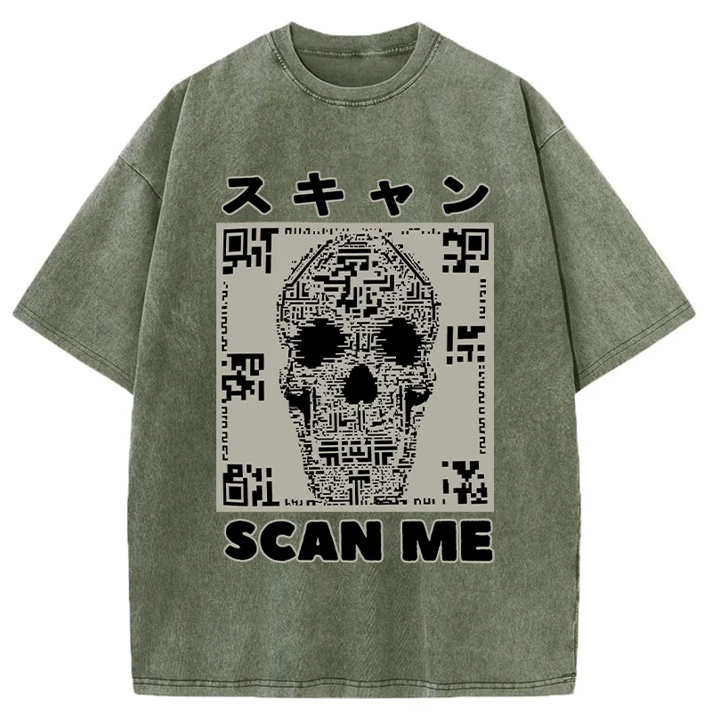 Tokyo-Tiger Please Scan Me Washed T-Shirt