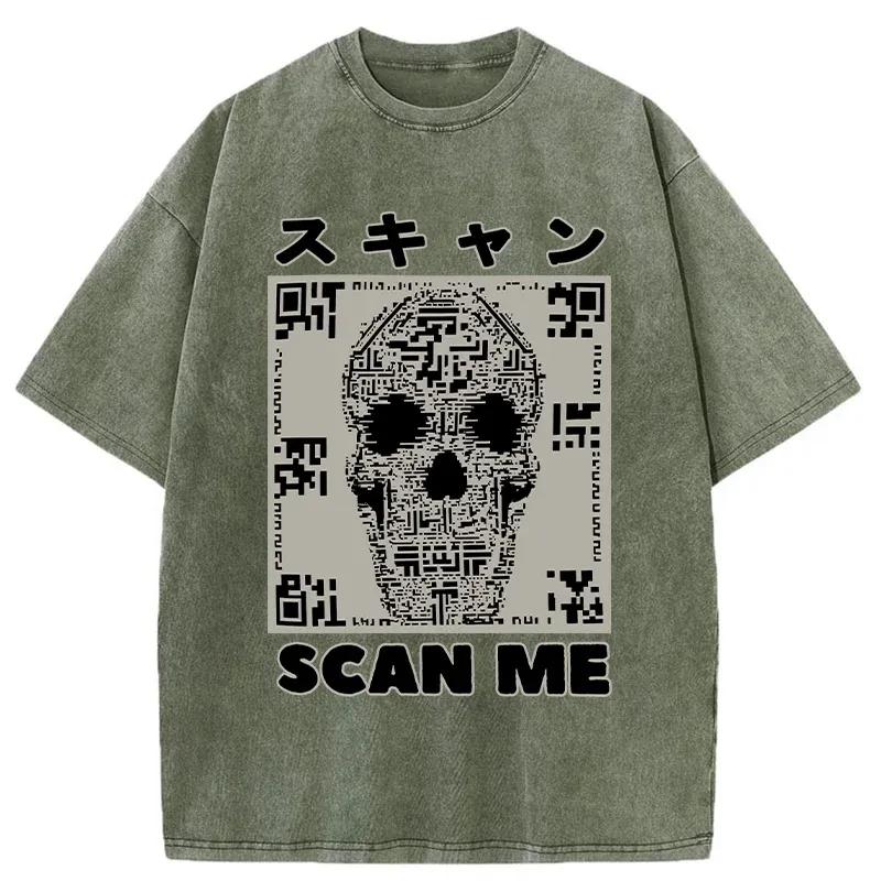 Tokyo-Tiger Please Scan Me Washed T-Shirt