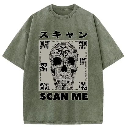 Tokyo-Tiger Please Scan Me Washed T-Shirt