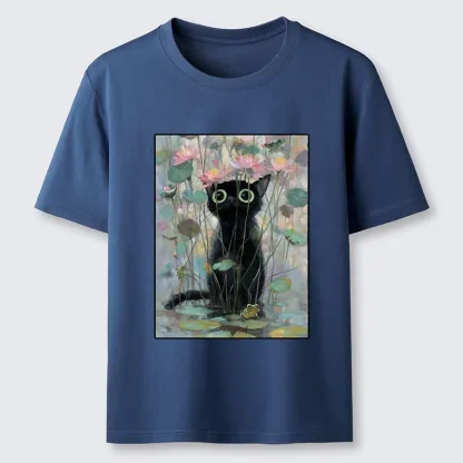 Tokyo-Tiger Black Cat In The Lotus Pond Classic T-Shirt