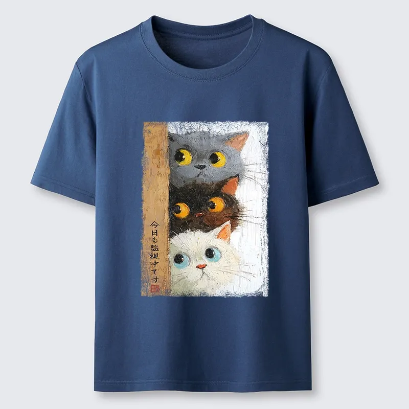 Tokyo-Tiger Three Cute Cats Watch You Classic T-Shirt