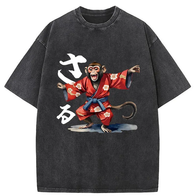 Tokyo-Tiger Dancing Monkey Washed T-Shirt