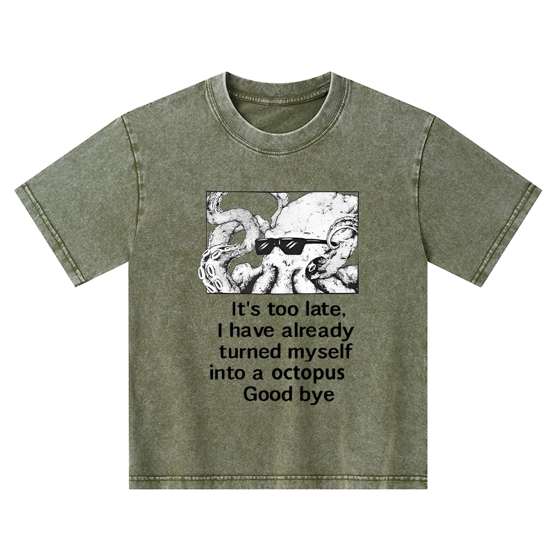 Tokyo-Tiger Octopus Meme I Disappeared Completely Kids Washed T-Shirt