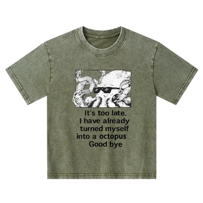Tokyo-Tiger Octopus Meme I Disappeared Completely Kids Washed T-Shirt