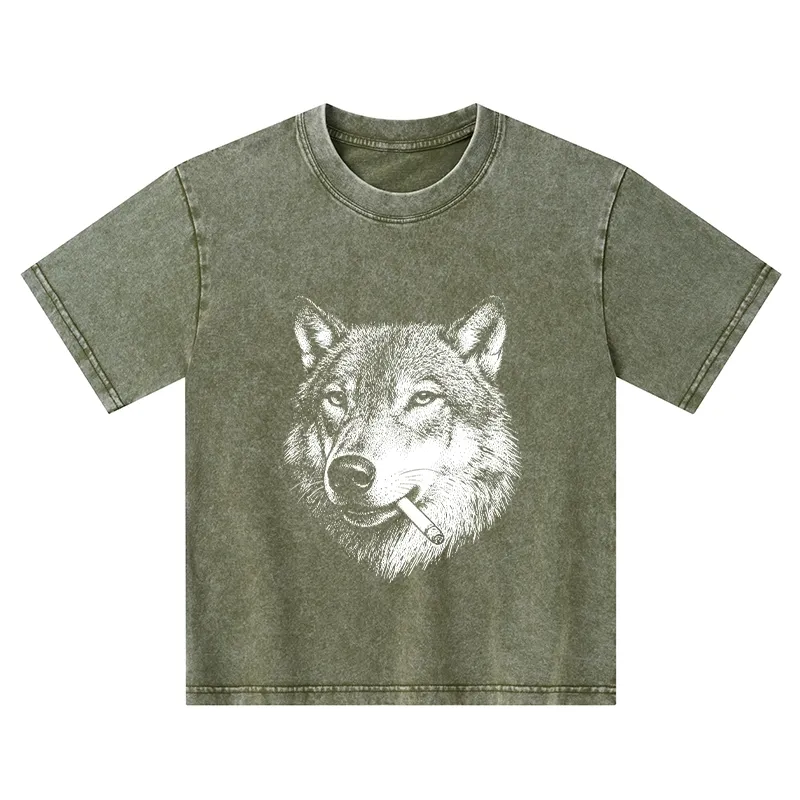 Tokyo-Tiger Cool Wolf Meme Bad Decisions Pending Kids Washed T-Shirt