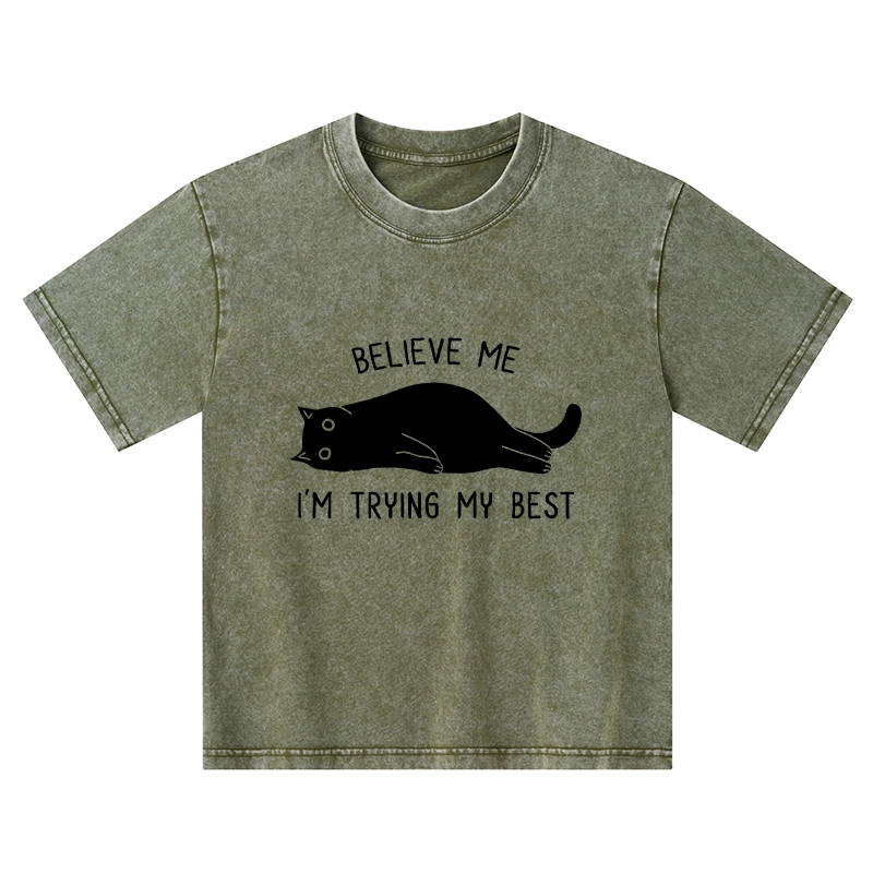 Tokyo-Tiger When Life Is Hard Nap First Kids Washed T-Shirt