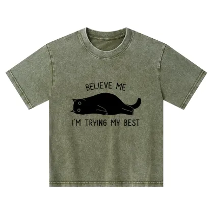 Tokyo-Tiger When Life Is Hard Nap First Kids Washed T-Shirt