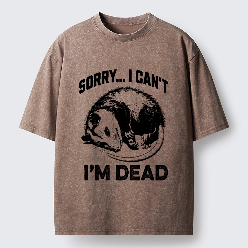 Tokyo-Tiger Funny Opossum Playing Dead Washed T-Shirt