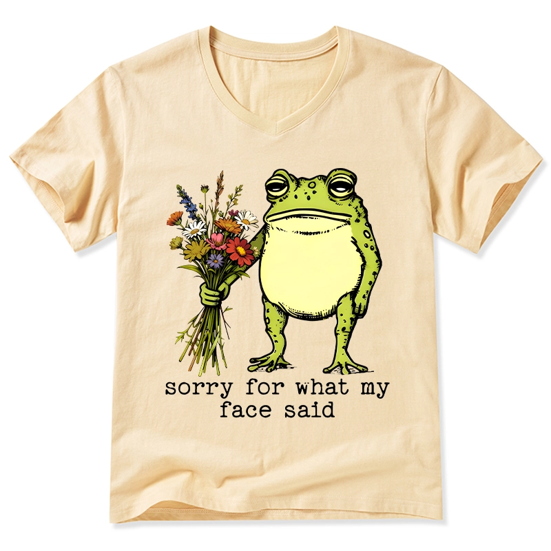 Tokyo-Tiger Frog Sorry Mode Activated V-Neck Classic T-Shirt