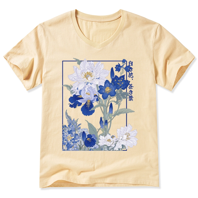 Tokyo-Tiger Blossoms Of The Firmament V-Neck Classic T-Shirt