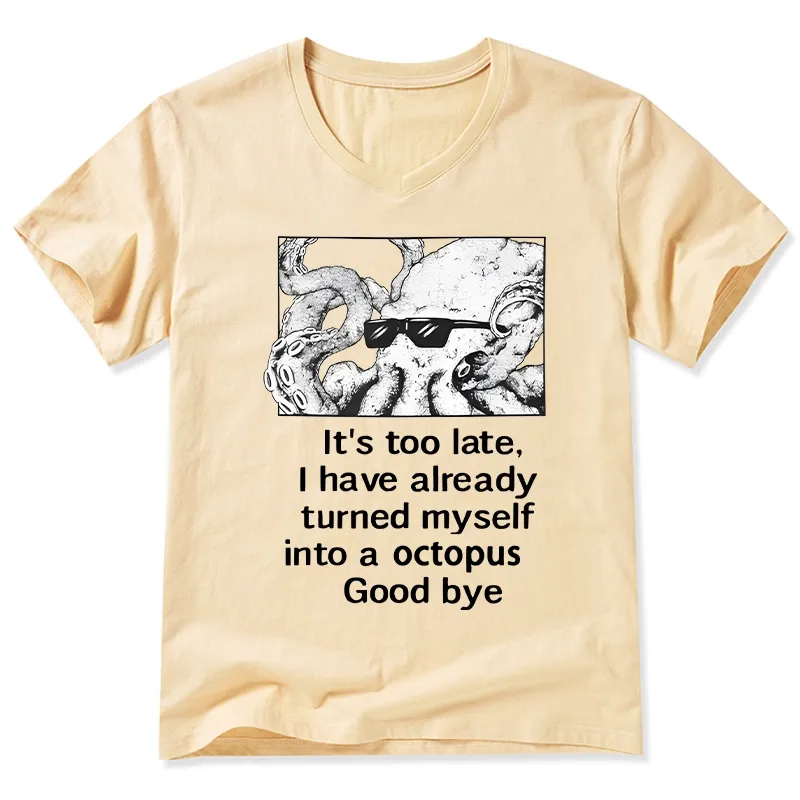 Tokyo-Tiger Octopus Meme I Disappeared Completely V-Neck Classic T-Shirt