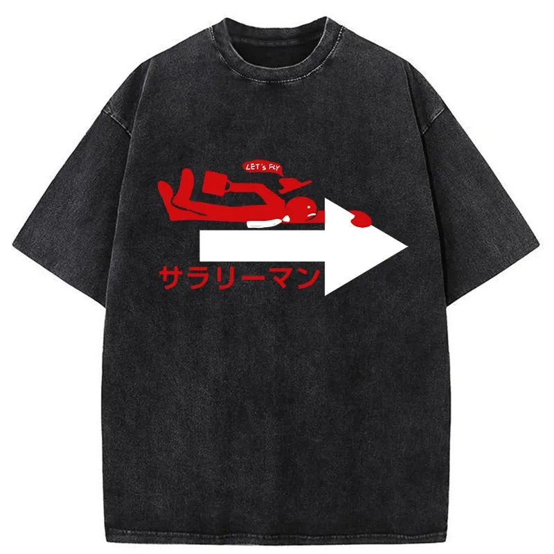 Tokyo-Tiger Let's Fly Salaryman Washed T-Shirt Sale