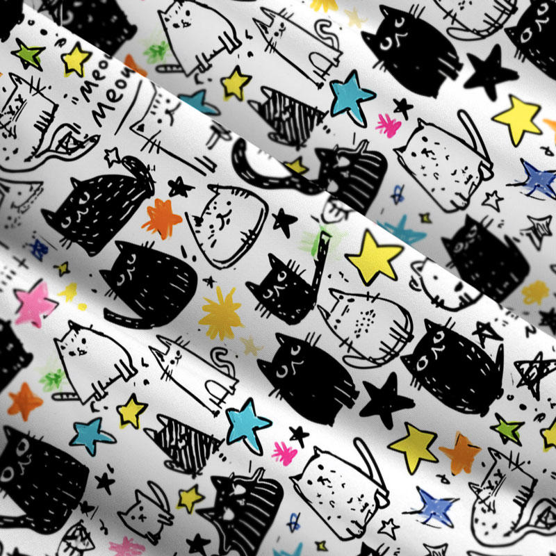 Tokyo-Tiger Cosmic Cat Doodles Maxi Dress