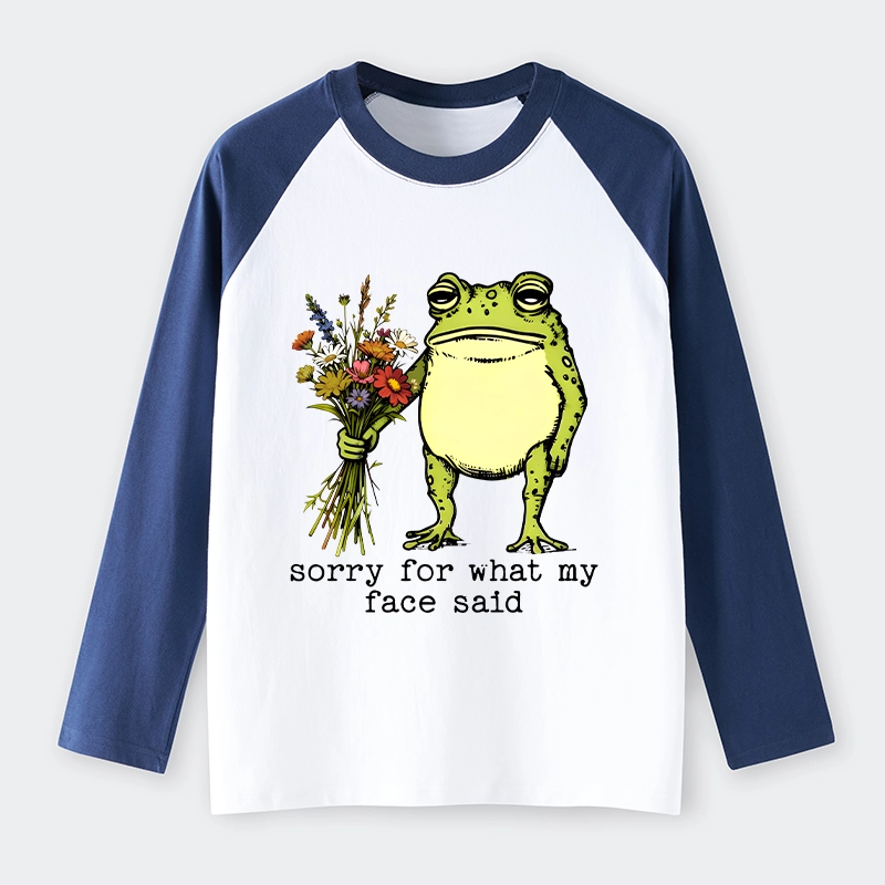 Tokyo-Tiger Frog Sorry Mode Activated Raglan Long Sleeve T-shirt