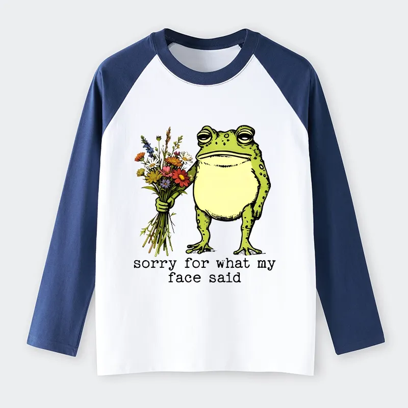 Tokyo-Tiger Frog Sorry Mode Activated Raglan Long Sleeve T-shirt