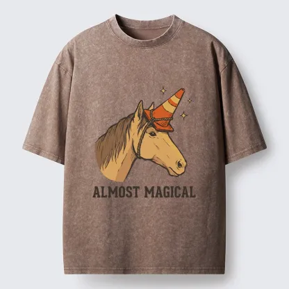 Tokyo-Tiger Silly Horse Trying To Be Magical Washed T-Shirt