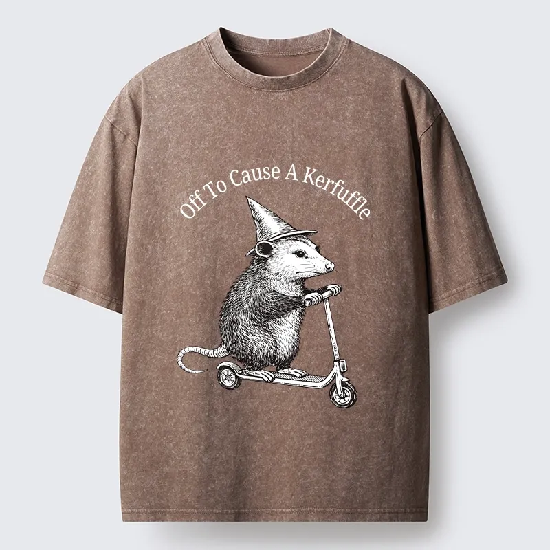 Tokyo-Tiger Opossum Meme With Witch Hat Washed T-Shirt