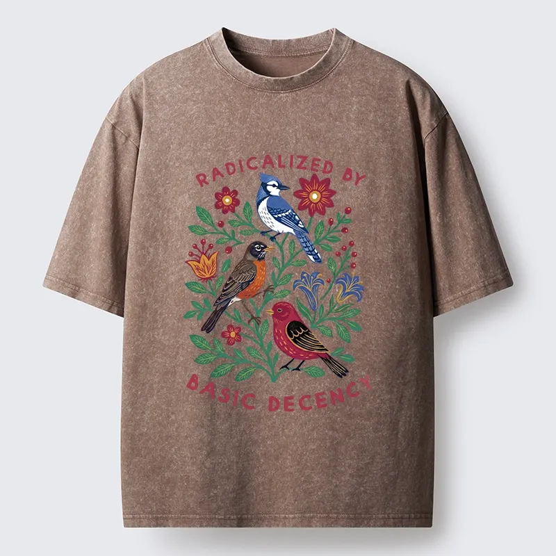 Tokyo-Tiger Birds Love Basic Decency Washed T-Shirt