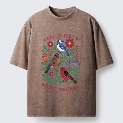 Tokyo-Tiger Birds Love Basic Decency Washed T-Shirt