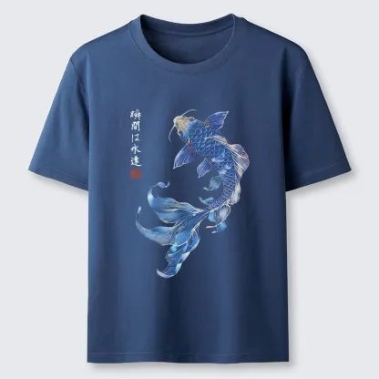 Tokyo-Tiger Lucky Blue Koi Fish Art Classic T-Shirt