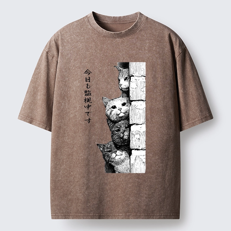 Tokyo-Tiger Cats Are Watching You Always Washed T-Shirt