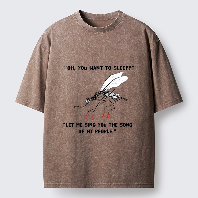 Tokyo-Tiger Annoying Mosquito At Night Washed T-Shirt