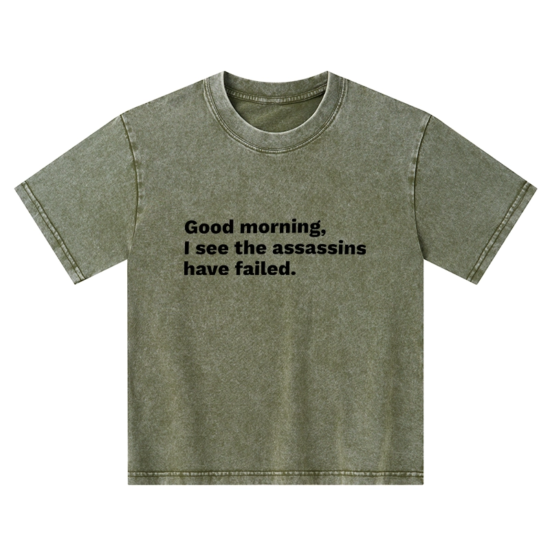 Tokyo-Tiger Assassins Failed Morning Quote Art Kids Washed T-Shirt