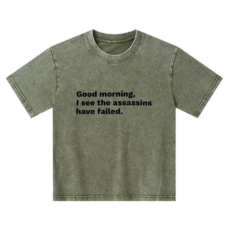 Tokyo-Tiger Assassins Failed Morning Quote Art Kids Washed T-Shirt