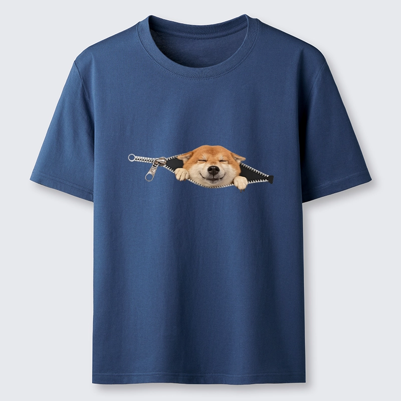 Tokyo-Tiger Cute Shiba Dog In Zipper Classic T-Shirt