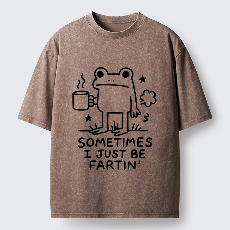 Tokyo-Tiger Sometimes A Frog Just Needs To Fart Washed T-Shirt