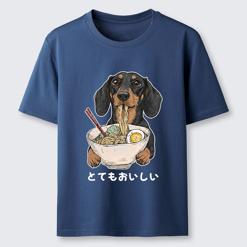 Tokyo-Tiger Cute Dog Eating Noodles Art Meme Classic T-Shirt